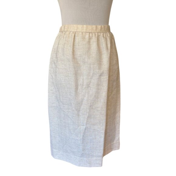 Charles Alan Petites VTG 80s 90s cream linen striped skirt suit sz 6P Union made - Picture 2 of 14